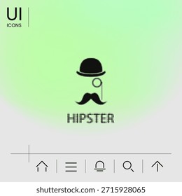 Abstract hipster silhouette, element for your design.