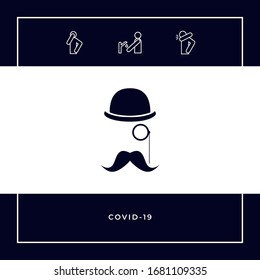 Silueta abstracta de hipster. Elementos gráficos para el diseño