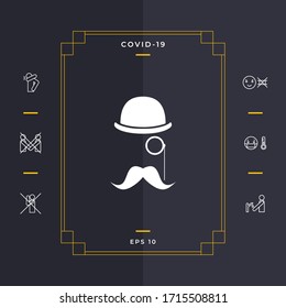 Silueta abstracta de hipster. Elementos gráficos para el diseño
