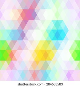 Abstract hipsters seamless pattern with bright pastel colored rhombus. Geometric background. Vector