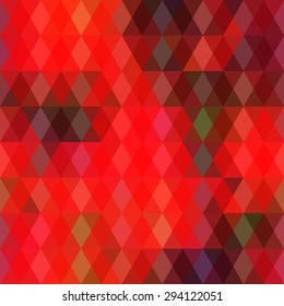 Abstract hipsters seamless pattern with bright colored rhombus. Geometric background red brown color. Vector