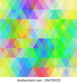 Abstract hipsters seamless pattern with bright colored rhombus. Geometric background rainbow color. Vector
