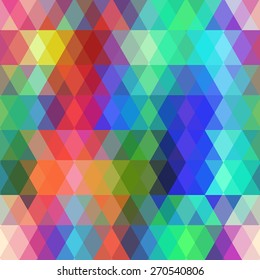 Abstract hipsters seamless pattern with colored rhombus. Geometric background. Vector