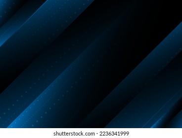 abstract hi-tech background black blue gradient There is a dotted line on top.