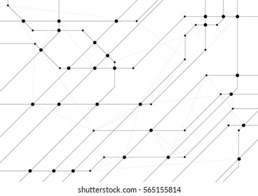 Abstract hi-tech background with circuit board chip. Grey technology vector design eps 10