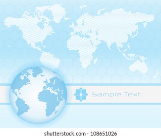 Abstract hi-tech background with earth globe