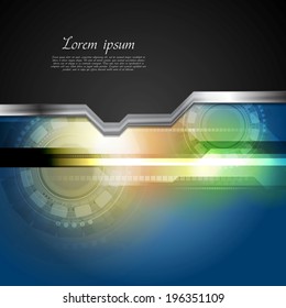 Abstract hi-tech background with metallic stripe