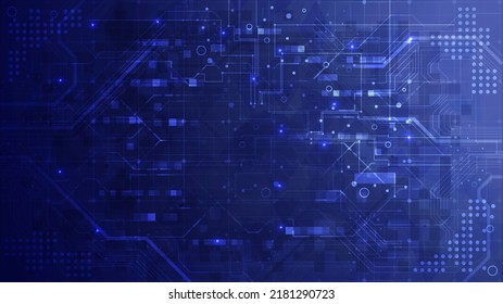 Abstract hi-tech background. Virtual reality technology innovation. Circuit board. Geometric shapes of data. Screen for Placeholder, landing page and template website