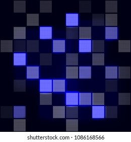 Abstract hi-tech blue background. Futuristic digital technology background. Vector Illustration