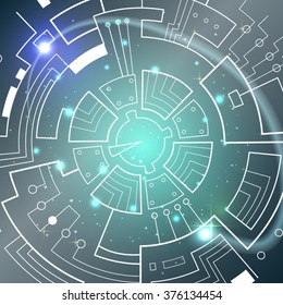 Abstract hi-tech blue background. Vector illustration.