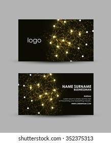 Abstract hi-tech - Business card vector design template.  