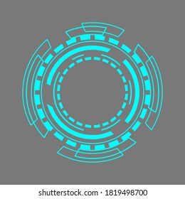 círculo abstracto de alta tecnología para la decoración digital futurista aislada de fondo gris. ilustración vectorial