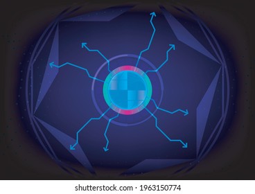 Abstract Hi-tech circle technological design, light effect modern futuristic background