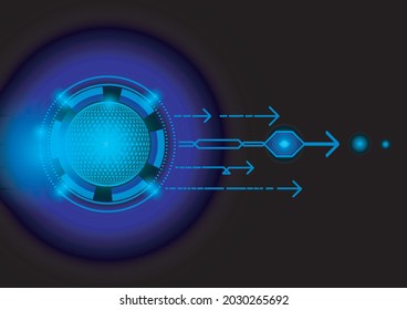 Abstract Hi-tech circle technological design, light effect modern futuristic background