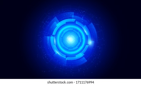 Abstract Hi-tech communication background with HUD elements circle digital futuristic blue color gradient innovation of technology concepts. vector illustration.