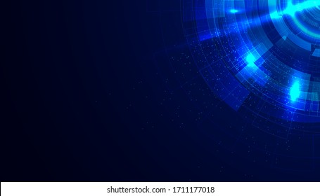 Abstract Hi-tech communication background with HUD elements circle digital futuristic blue color gradient innovation of technology concepts. vector illustration.