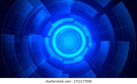 Abstract Hi-tech communication background with HUD elements circle digital futuristic blue color gradient innovation of technology concepts. vector illustration.