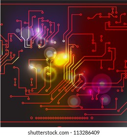 Abstract hi-tech electronic background. Circuit board pattern. Vector illustration