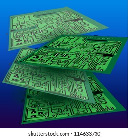 Abstract hi-tech electronic background. Circuit board pattern. Vector illustration