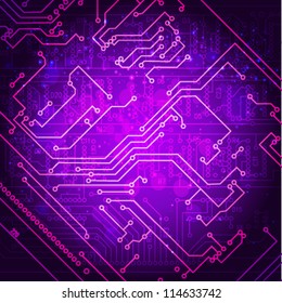 Abstract hi-tech electronic background. Circuit board pattern. Vector illustration