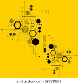 Abstract hi-tech, engineering, machine, technology concept. Vector abstract futuristic technology  background