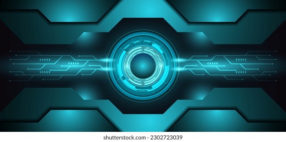 abstract Hi-tech futuristic dimension technology electronic circuit dark green background  background vector illustration