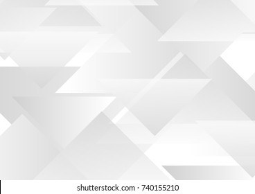 Abstract hi-tech geometric triangles background. Technology style grey and white vector design