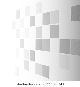 Abstract hi-tech whie background in perspective. Futuristic digital technology background. Vector Illustration