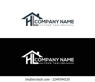 Abstract HL Letter Creative Home Shape Logo Design. Unique Real Estate, Property, Construction Business identity Vector Icon. 