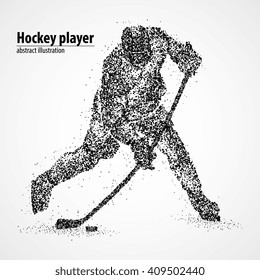 Abstract hockey player of the black circles. Vector illustration.