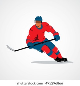 Abstract hockey player. Branding Identity Corporate vector logo design template Isolated on a white background. Vector illustration.