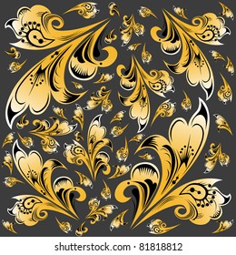 Abstract hohloma pattern background