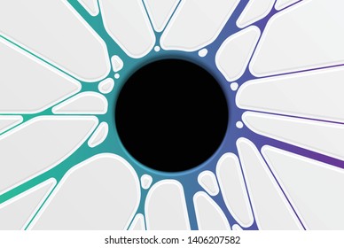 Abstract hole template with colorful pattern