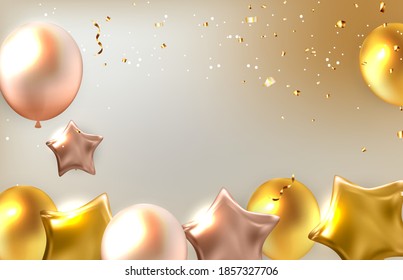 Abstract Holiday Background with Balloons. Can be used for advertisment, promotion and birthday card or invitation. Vector Illustration EPS10