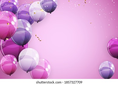 Abstract Holiday Background with Balloons. Can be used for advertisment, promotion and birthday card or invitation. Vector Illustration EPS10