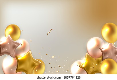 Abstract Holiday Background with Balloons. Can be used for advertisment, promotion and birthday card or invitation. Vector Illustration EPS10