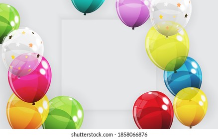 Abstract Holiday Background with Balloons. Can be used for advertisment, promotion and birthday card or invitation. Vector Illustration EPS10