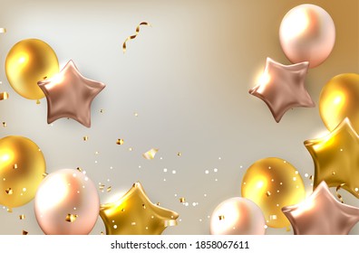 Abstract Holiday Background with Balloons. Can be used for advertisment, promotion and birthday card or invitation. Vector Illustration EPS10