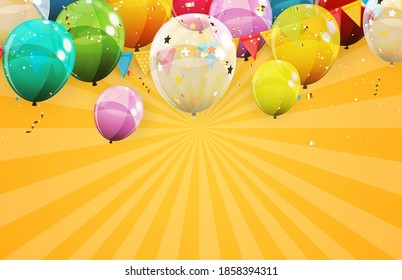 Abstract Holiday Background with Balloons. Can be used for advertisment, promotion and birthday card or invitation. Vector Illustration EPS10