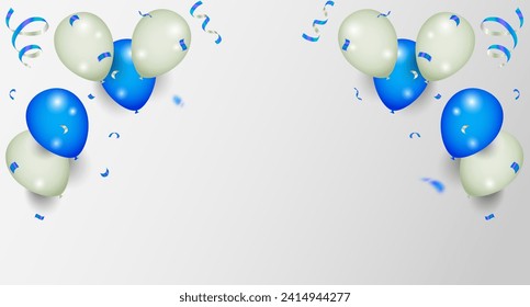 Abstract Holiday Background with Balloons. Can be used for advertisement, Celebration party banner with Blue color balloons background.