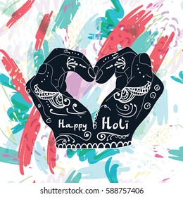 Abstract holiday background Happy Holi colors India. Vector stained watercolor splashes in pastel colors. Beautiful abstract texture fashion style 80 x Memphis