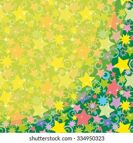 Abstract Holiday Background, Pattern of Colorful Stars. Eps10, contains transparencies. Vector