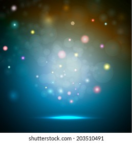 Abstract holiday background with splashes and particles. Design template for your presentation