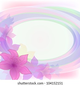 Abstract holiday background with symbolical flowers and frame. Vector eps10, contains transparencies