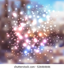 abstract holiday christmas background with lights, winter texture pattern for greeting card, poster, web, banner design, vector illustration eps10