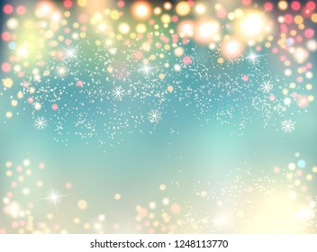 Abstract holiday christmas lights on background. Vector illustration