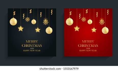 Abstract Holiday New Year and Merry Christmas Background. Vector Illustration EPS10
