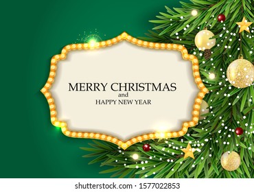 Abstract Holiday New Year and Merry Christmas Background. Vector Illustration EPS10