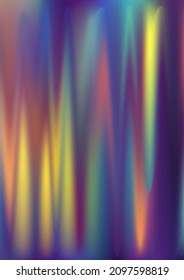 Abstract hologram gradient background. Iridescent bright holo print texture. Holographic mermaid pattern. Pearlescent vector cover backdrop. Spectrum blur aura gradient fluid holography.