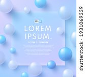Abstract hologram sphere color on square transparent glass with pastel background. Holographic glass morphism background with space for your text. Vector illustration.
